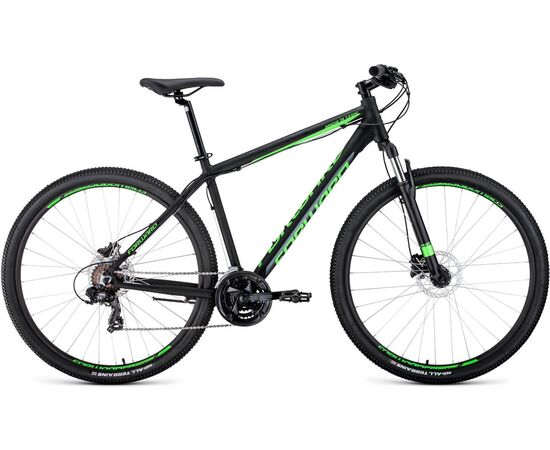 Велосипед Forward APACHE 29 3.0 disc (черный/светло-зеленый)