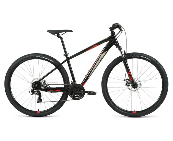Велосипед Forward APACHE 29 2.2 S disc (черный/красный), Цвет: Черный, Размер рамы: 21"