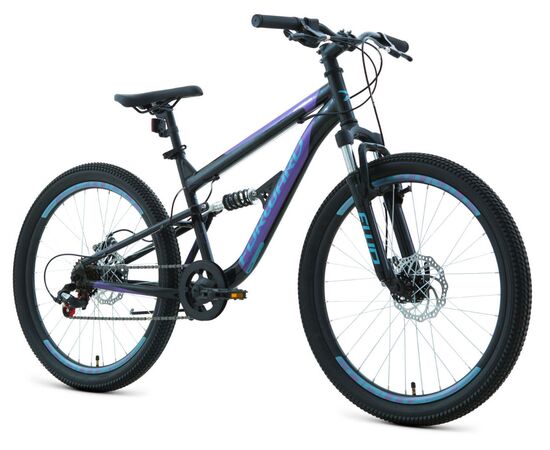Велосипед Forward RAPTOR 24 2.0 disc (черный/бирюзовый), изображение 2
