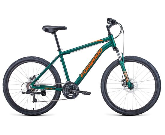 Велосипед Forward HARDI 26 2.1 disc (зеленый матовый/оранжевый), Цвет: Зелёный, Размер рамы: 18"