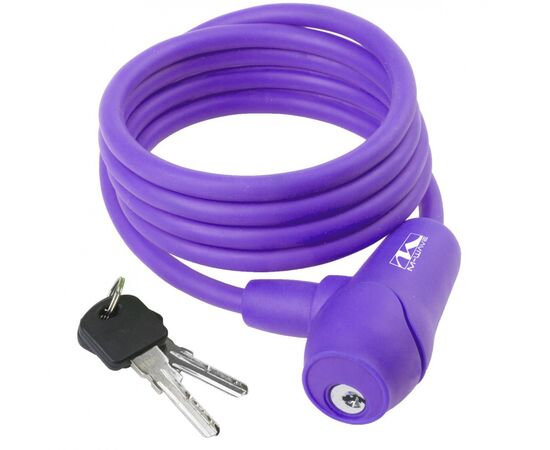 Замок на ключ M-Wave 5-231019 8/1500мм (фиолетовый), Цвет: Фиолетовый