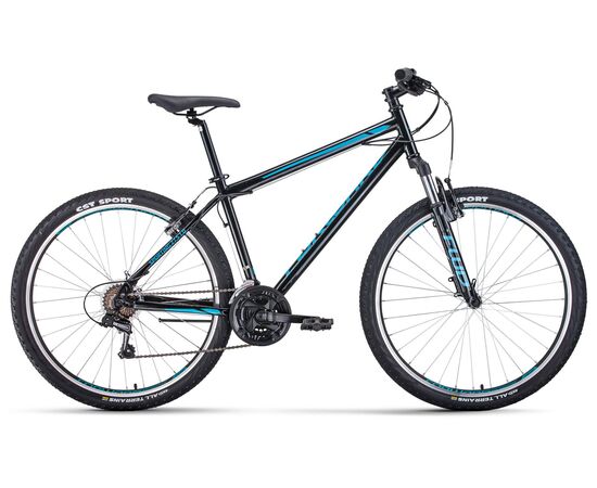 Велосипед Forward SPORTING 27,5 1.0 (черный/бирюзовый), Цвет: Бирюзовый, Размер рамы: 19"