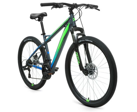 Велосипед Forward FLASH 26 2.2 S disc (серый матовый/ярко-зеленый), Цвет: серый, Размер рамы: 19", изображение 2