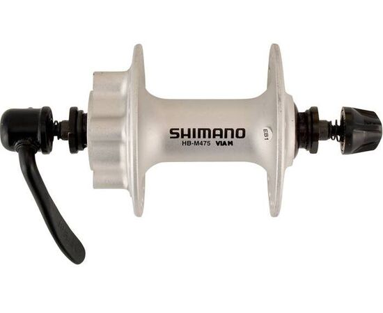 Втулка переднего колеса Shimano HB-M475 32 отв. 6 болтов QR (серебристый), Цвет: серый, Количество отверстий: 32