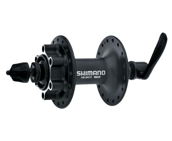Втулка переднего колеса Shimano HB-M475 32 отв. 6 болтов QR (чёрный), Цвет: черный, Количество отверстий: 32, изображение 2