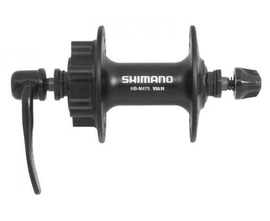 Втулка переднего колеса Shimano HB-M475 32 отв. 6 болтов QR (чёрный), Цвет: черный, Количество отверстий: 32