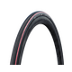 Покрышка велосипедная Schwalbe LUGANO II 700x25C, K-Guard, Silica (чёрно-красная), Цвет: красный, Ширина: 1.00" (25 мм)